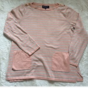 Jones New York Blush and Cream Striped Top
